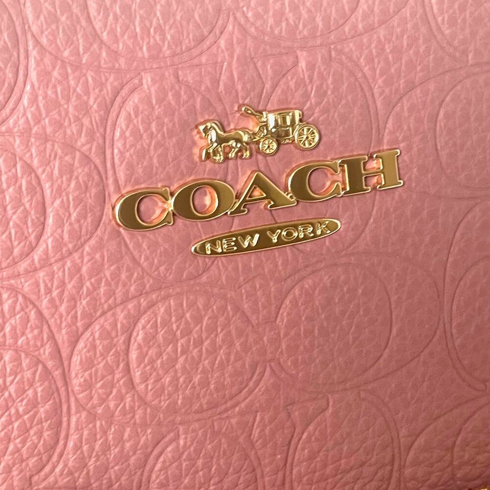 Coach Station Tote CDL99 Peony Pink Pebbled Leather Work Bag - Picture 8 of 11